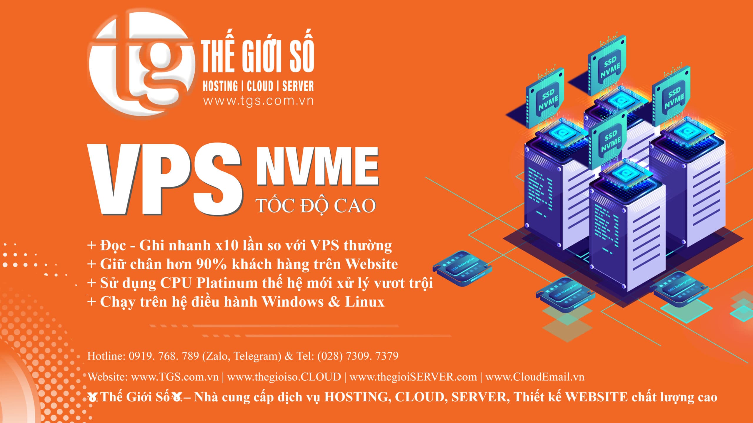 Thế Giới Số ra mắt dịch vụ CLOUD VPS NVME